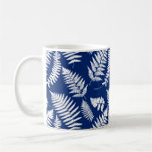 Woodland Fern Pattern, Cobalt Blue en White Koffiemok (Links)