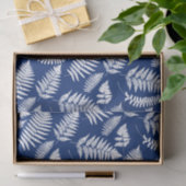 Woodland Fern Pattern, Cobalt Blue en White Tissuepapier (Geschenk)