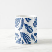Woodland Fern Pattern, Cobalt Blue op White Koffiemok (Center)