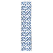 Woodland Fern Pattern, Cobalt Blue op White Korte Tafelloper (Voorkant)