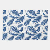Woodland Fern Pattern, Cobalt Blue op White Theedoek (Horizontaal)