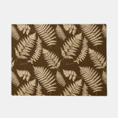 Woodland Fern Pattern, Dark Brown and Beige Deurmat (Voorkant)