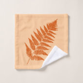 Woodland Fern Pattern, Deep Oranje Bad Handdoek (Wasdoekje)