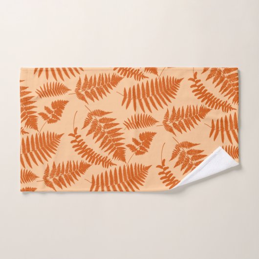 Woodland Fern Pattern, Deep Oranje Bad Handdoek (Handdoek)