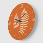 Woodland Fern Pattern, Deep Oranje Grote Klok (Hoek)