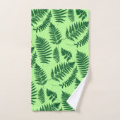 Woodland Fern Pattern, Emerald and Light Green Bad Handdoek (Handdoek)