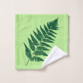 Woodland Fern Pattern, Emerald and Light Green Bad Handdoek (Wasdoekje)