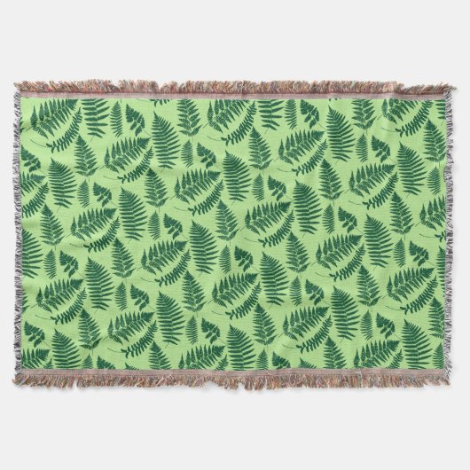 Woodland Fern Pattern, Emerald and Light Green Deken (Voorkant)