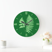 Woodland Fern Pattern, Emerald and Light Green Lar Grote Klok (Huis)