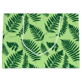 Woodland Fern Pattern, Emerald and Light Green Large Cadeautasje (Voorkant)