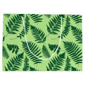 Woodland Fern Pattern, Emerald and Light Green Large Cadeautasje (Achterkant)