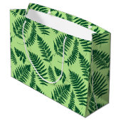 Woodland Fern Pattern, Emerald and Light Green Large Cadeautasje (Achterkant Gekanteld)