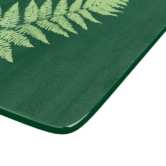 Woodland Fern Pattern, Emerald and Light Green Snijplank (Hoek)