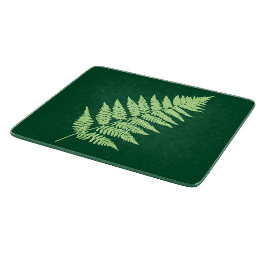 Woodland Fern Pattern, Emerald and Light Green Snijplank (Hoek)