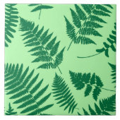 Woodland Fern Pattern, Emerald and Light Green Tegeltje (Voorkant)