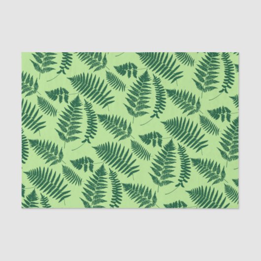 Woodland Fern Pattern, Emerald and Light Green Tissuepapier (Voorkant)