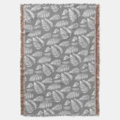 Woodland Fern Pattern, Grey / Grey and White Deken (Voorkant Verticaal)