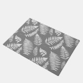 Woodland Fern Pattern, Grey / Grey and White Deurmat (Schuin)