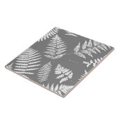 Woodland Fern Pattern, Grey / Grey and White Tegeltje (Zijkant)