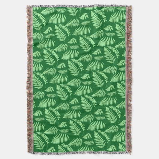 Woodland Fern Pattern, Light and Dark Green Deken (Voorkant Verticaal)