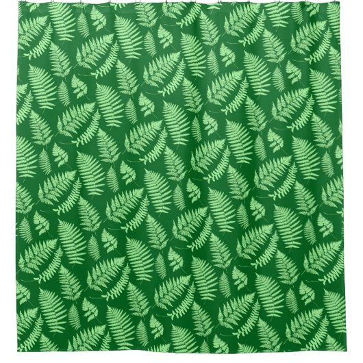 Woodland Fern Pattern, Light and Dark Green Douchegordijn (Voorkant)
