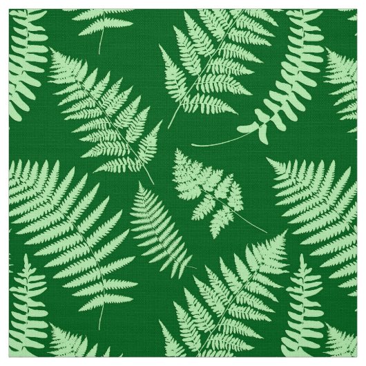 Woodland Fern Pattern, Light and Dark Green Stof (Swatch)