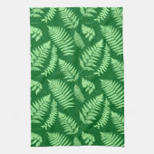 Woodland Fern Pattern, Light and Dark Green Theedoek (Verticaal)