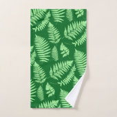Woodland Fern Pattern, Light Green en Emerald Bad Handdoek (Handdoek)