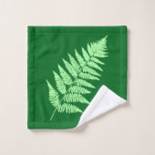 Woodland Fern Pattern, Light Green en Emerald Bad Handdoek (Wasdoekje)