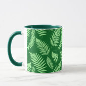 Woodland Fern Pattern, Light Green en Emerald Mok (Links)