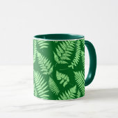 Woodland Fern Pattern, Light Green en Emerald Mok (Voorkant rechts)