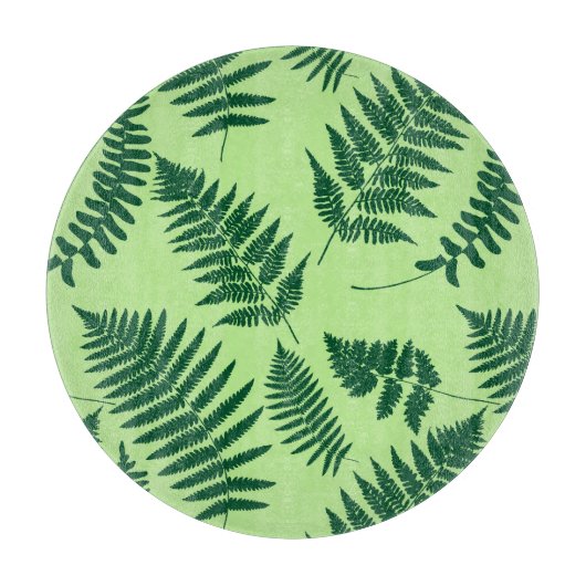 Woodland Fern Pattern, Light Green en Emerald Snijplank (Voorkant)