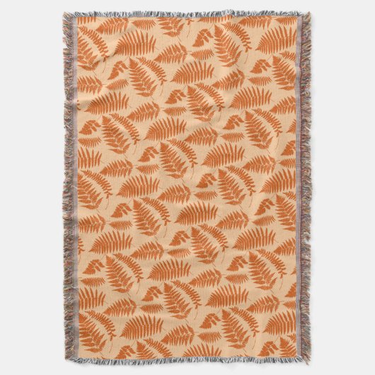 Woodland Fern Pattern, Pastel Oranje Deken (Voorkant Verticaal)