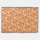 Woodland Fern Pattern, Pastel Oranje Deken (Voorkant)