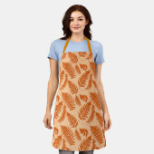 Woodland Fern Pattern, Pastel Oranje Schort (Gedragen)