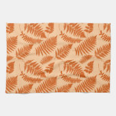 Woodland Fern Pattern, Pastel Oranje Theedoek (Horizontaal)