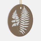 Woodland Fern Pattern, Taupe Tan en Cream Keramisch Ornament (Rechts)