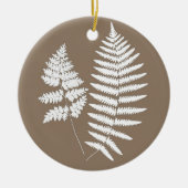 Woodland Fern Pattern, Taupe Tan en Cream Keramisch Ornament (Voorkant)
