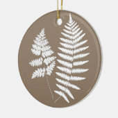 Woodland Fern Pattern, Taupe Tan en Cream Keramisch Ornament (Links)