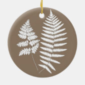 Woodland Fern Pattern, Taupe Tan en Cream Keramisch Ornament (Achterkant)
