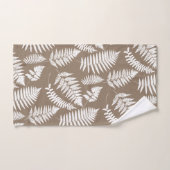 Woodland Fern Pattern, Taupe Tan en White Bad Handdoek (Handdoek)