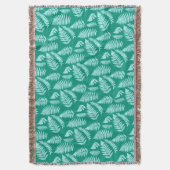 Woodland Fern Pattern, Turquoise en Aqua Deken (Voorkant Verticaal)