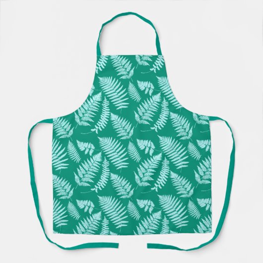Woodland Fern Pattern, Turquoise en Aqua Schort (Voorkant)