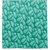 Woodland Fern Pattern, Turquoise en Aqua Shower C Douchegordijn (Voorkant)
