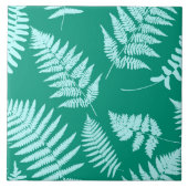 Woodland Fern Pattern, Turquoise en Aqua Tegeltje (Voorkant)