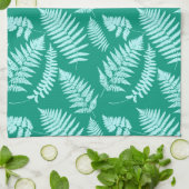 Woodland Fern Pattern, Turquoise en Aqua Theedoek (Gevouwen)