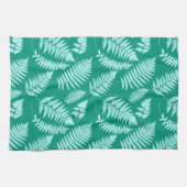 Woodland Fern Pattern, Turquoise en Aqua Theedoek (Horizontaal)