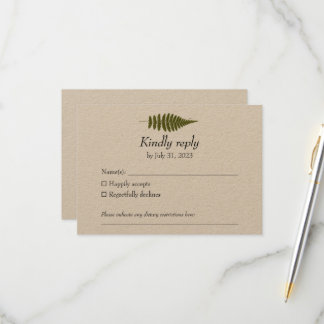 Woodland Fern RSVP-kaart RSVP Kaartje