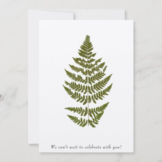 Woodland Fern Uitnodiging (Achterkant)