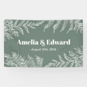 Woodland Fern Wedding Welcome Green Banner (Horizontaal)